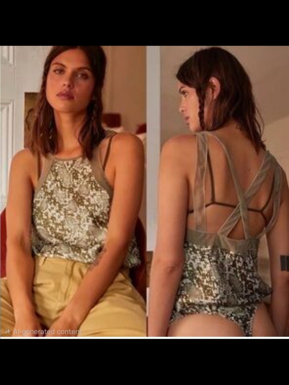 Free People Intimately "Nights Out" Snakeskin Print Bodysuit Size S, New W/tag!